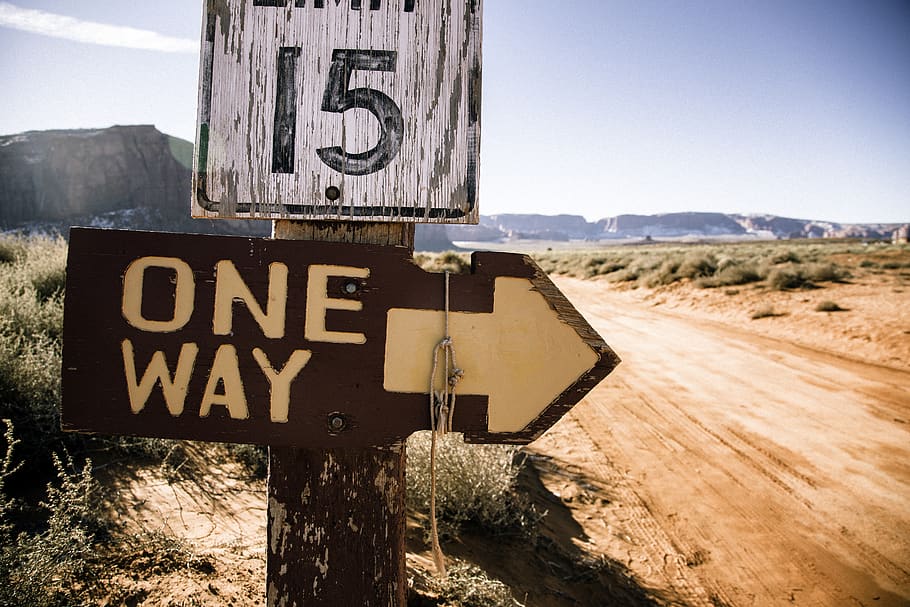 One way sign pointing right side, text, communication, western script, HD wallpaper