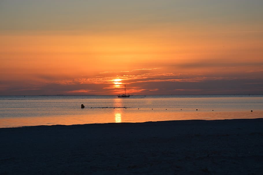 sunset, what, sea, evening, dusk, water, beach, sky, scenics - nature HD wallpaper