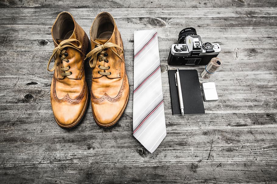 leather, shoes, boots, tie, laces, fashion, camera, dslr, pen, HD wallpaper