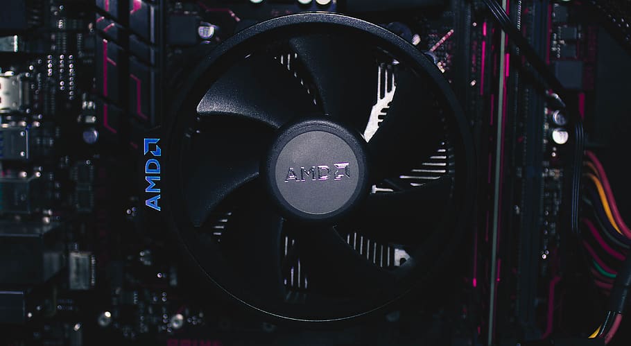 black AMDA graphics card, technology, close-up, communication HD wallpaper