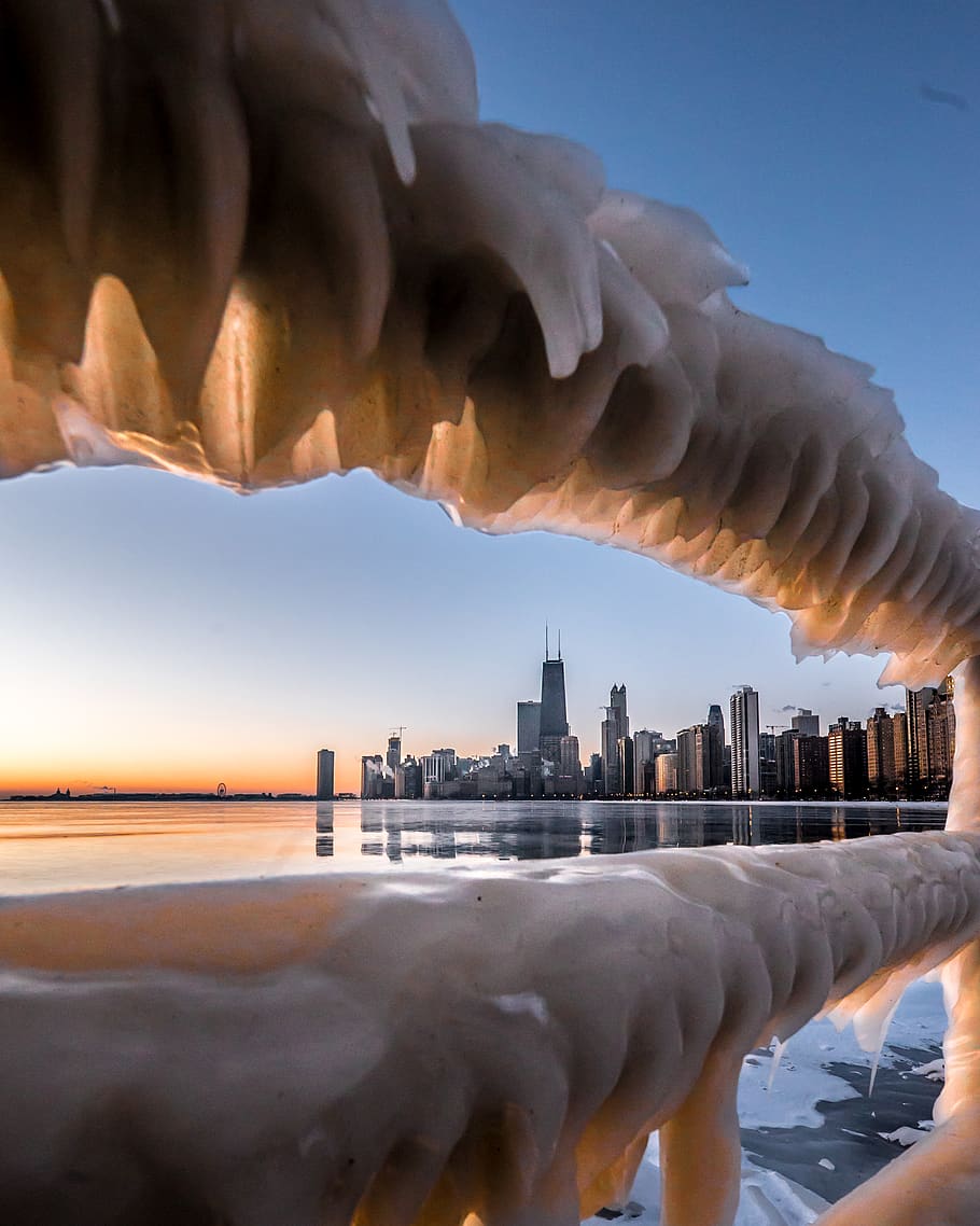Ice-covered Handrail
, architecture, city, close-up, cold, dawn HD wallpaper