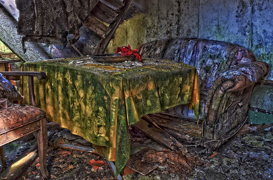 lost places, building, decay, forget, ailing, transience, hdr HD wallpaper