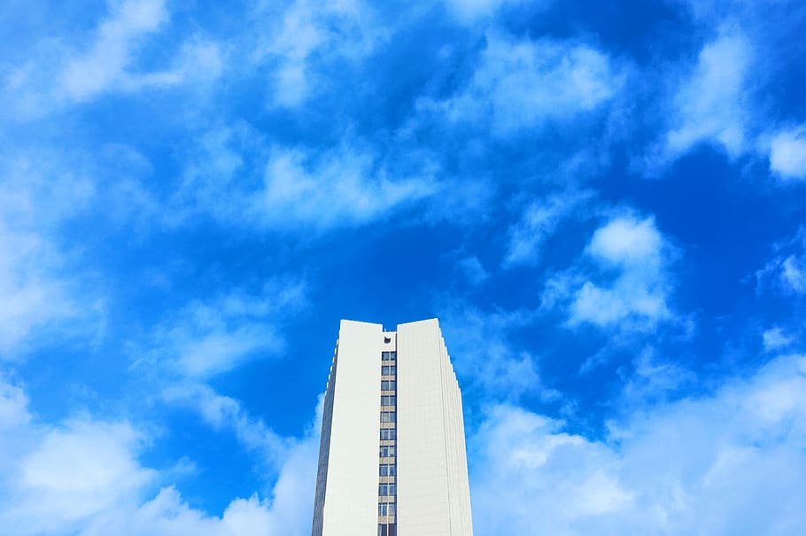 building, sky, blue, cloud - sky, architecture, built structure HD wallpaper