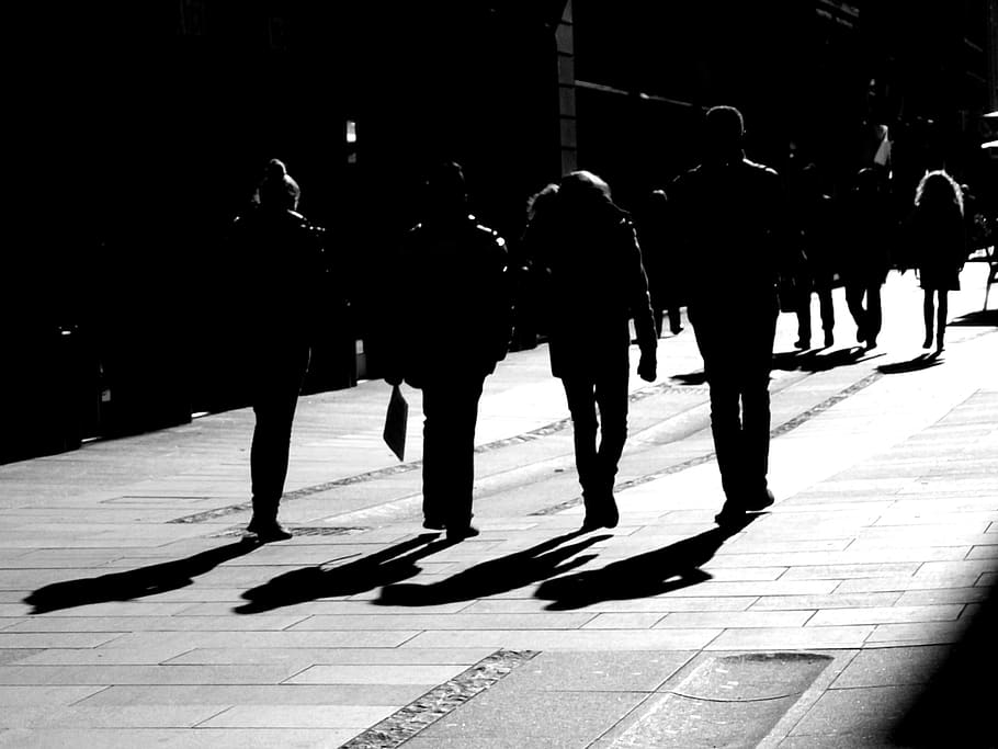 group of people, city, real people, street, walking, footpath HD wallpaper