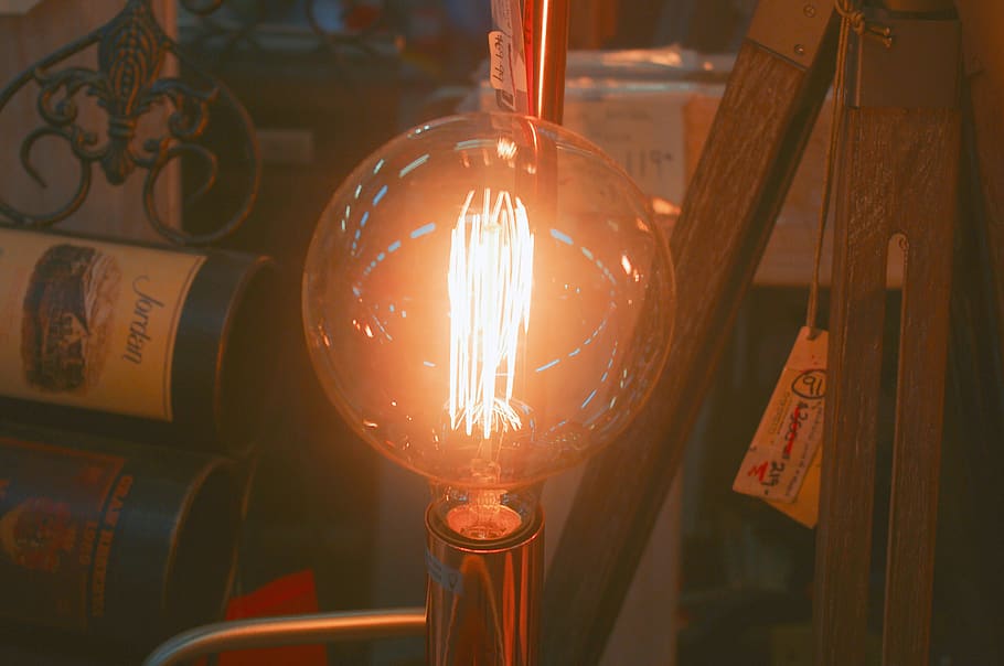 lightbulb, wine, vintage, illuminated, lighting equipment, glass - material HD wallpaper