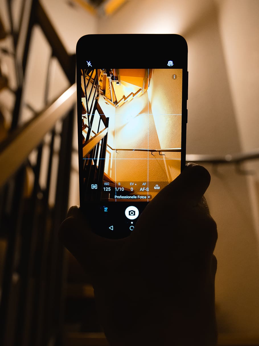 phone, hand, holding, architecture, interior, stairs, smartphone HD wallpaper