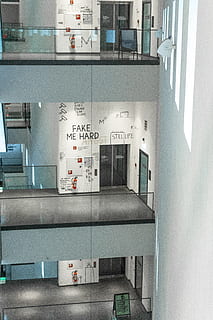 view of empty building hallways, germany, dortmund, dortmund u HD wallpaper