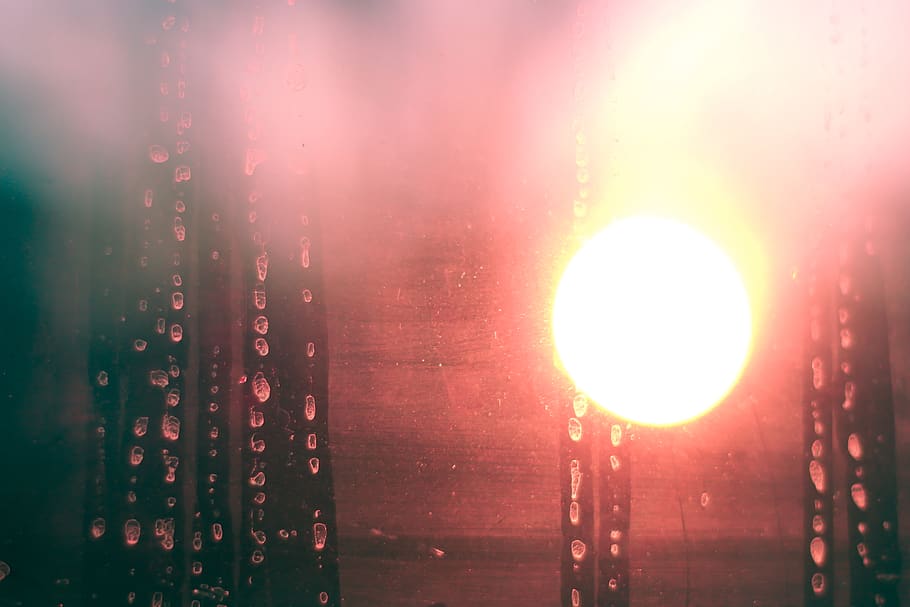 Photo of the Sun Through a Wet Window, abstract photo, art, blur, HD wallpaper