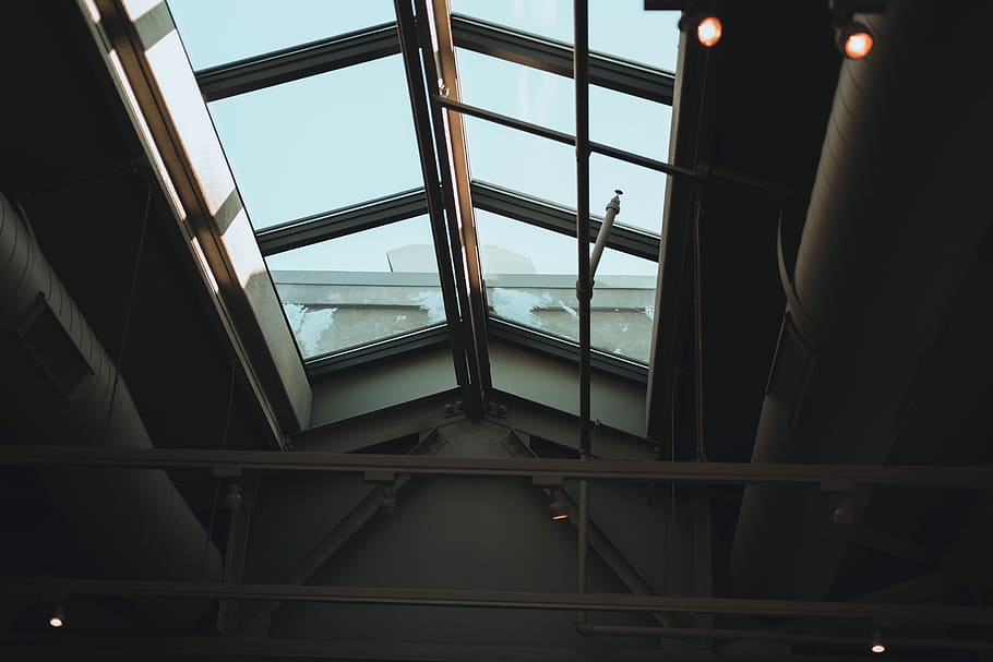building, architecture, window, skylight, green, warehouse HD wallpaper