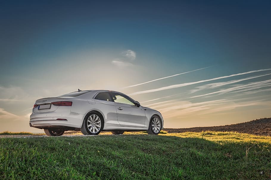 car, sunset, sky, landscape, dusk, orange, scenic, mood, afterglow HD wallpaper