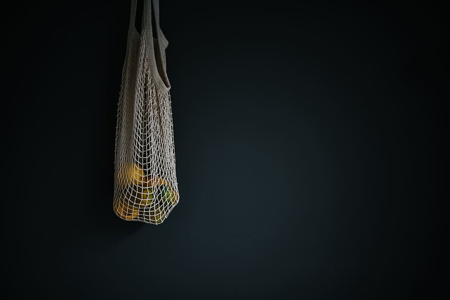 white basket with round yellow fruits inside of it, lemon, bag HD wallpaper