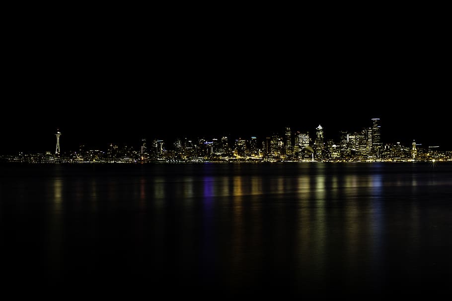 lighted buildings at daytime, night, building exterior, architecture HD wallpaper