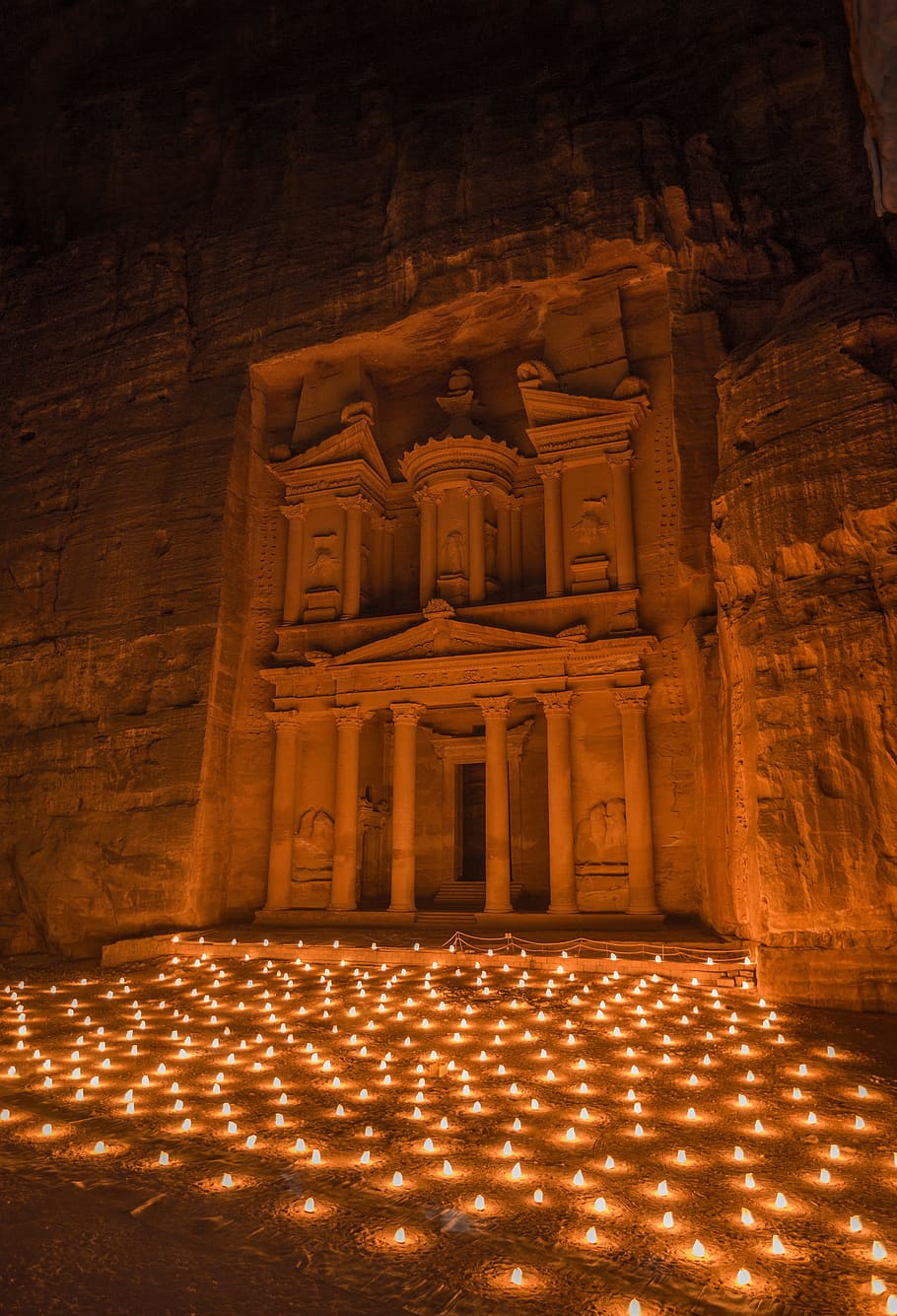Petra, ancient, architecture, art, bedrock, building, candle HD wallpaper