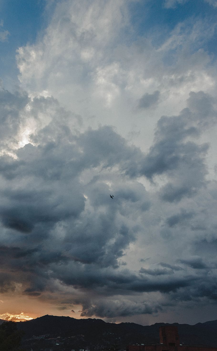 wallpaper, airplane, clouds, sky, day, night, cloud - sky, bird HD wallpaper