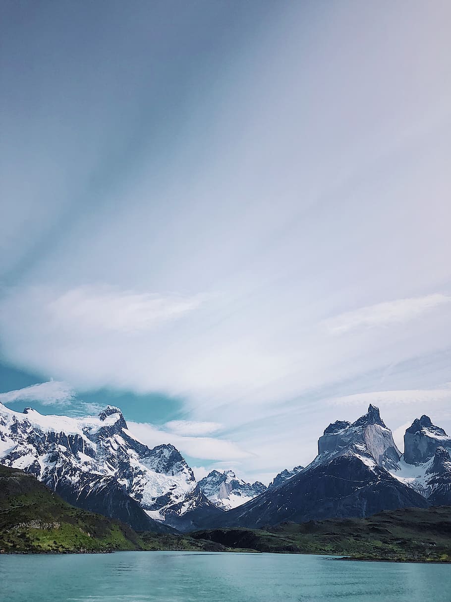 mountains during daytime, nature, outdoors, mountain range, ice HD wallpaper