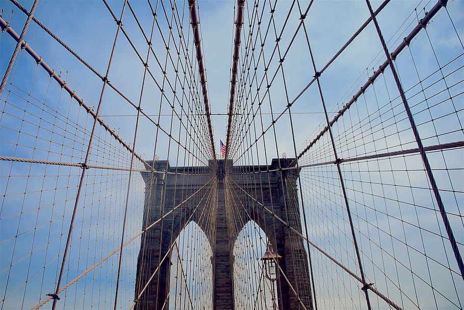 Brooklyn Bridge, New York, america, architecture, concrete, construction HD wallpaper