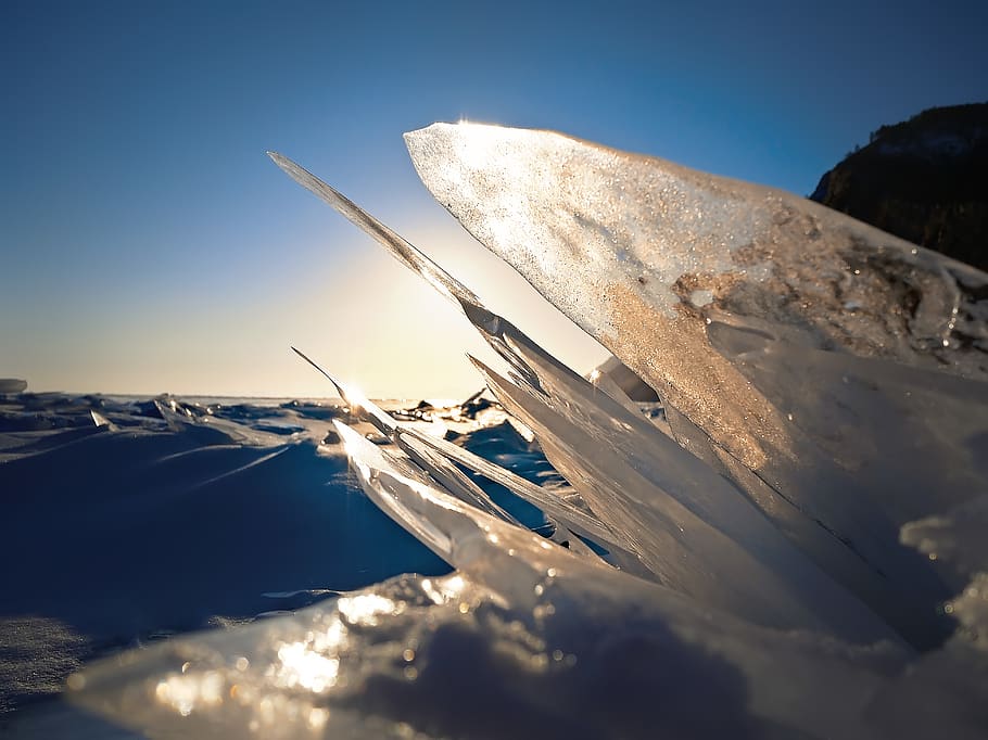 Closeup Photography of Frozen Water on Sand, adventure, cold HD wallpaper