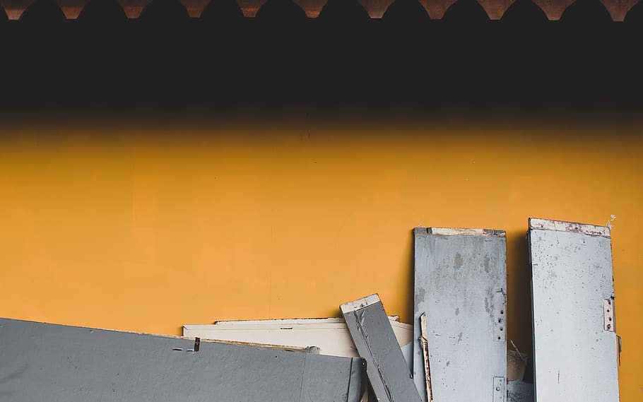 wood plank, wall - building feature, architecture, orange color HD wallpaper