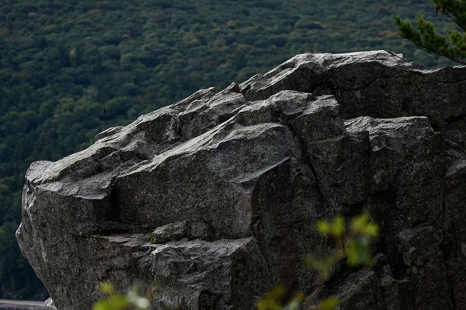 grey rock boulder, solid, rock - object, no people, nature, day, HD wallpaper