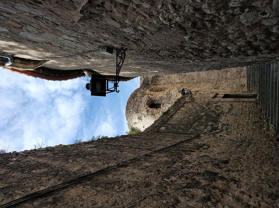 building, architecture, spain, girona, cliff, outdoors, nature HD wallpaper