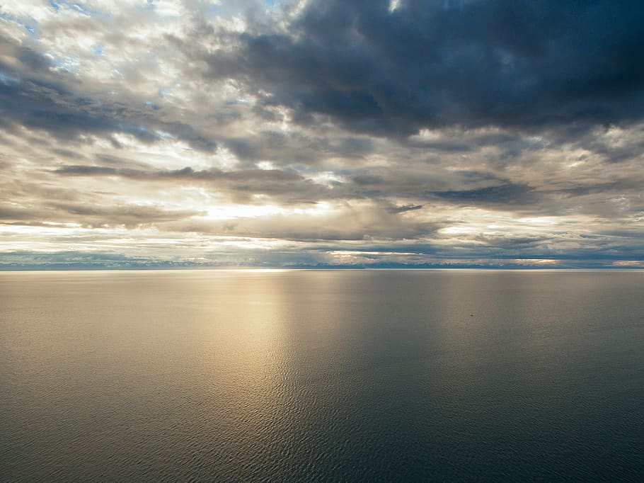 alaska, united states, clouds, sunset, harbor, calm, peace, HD wallpaper