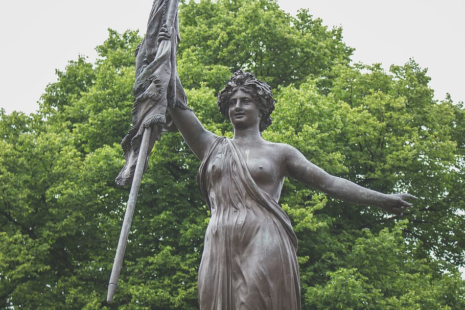 netherlands, brielle, statue, dom, tree, sculpture, human representation HD wallpaper
