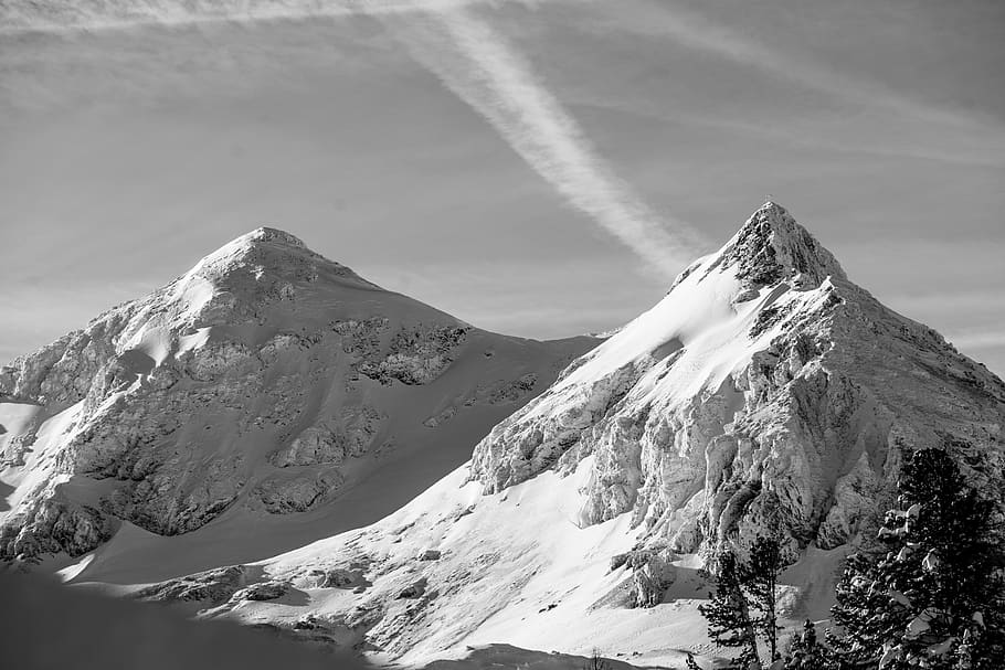 snow covered mountain, outdoors, nature, mountain range, peak HD wallpaper