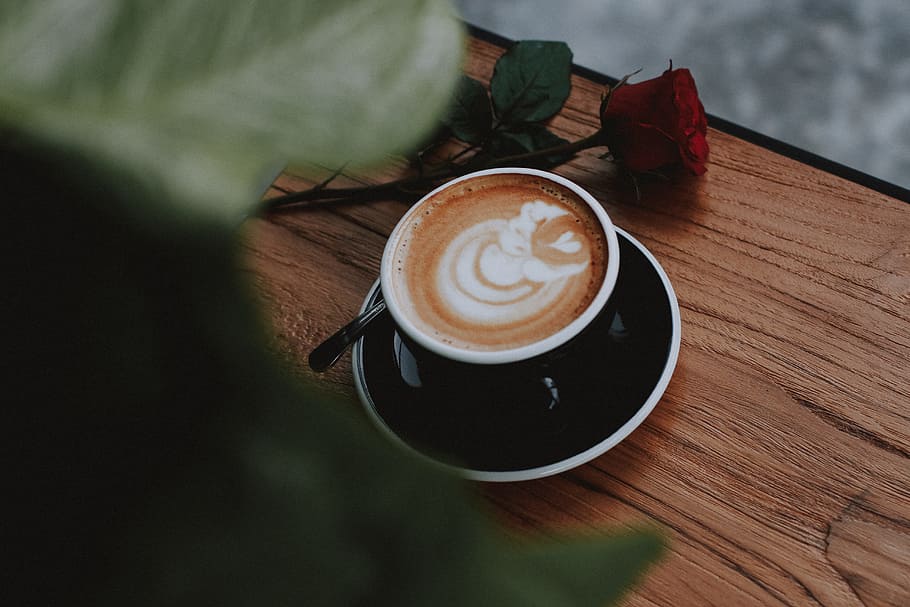 Black and White Ceramic Mug, beverage, blur, café, caffeine HD wallpaper