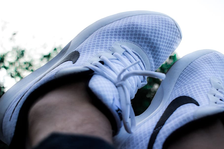 shoes, kicks, nike, one person, close-up, human body part, sport HD wallpaper