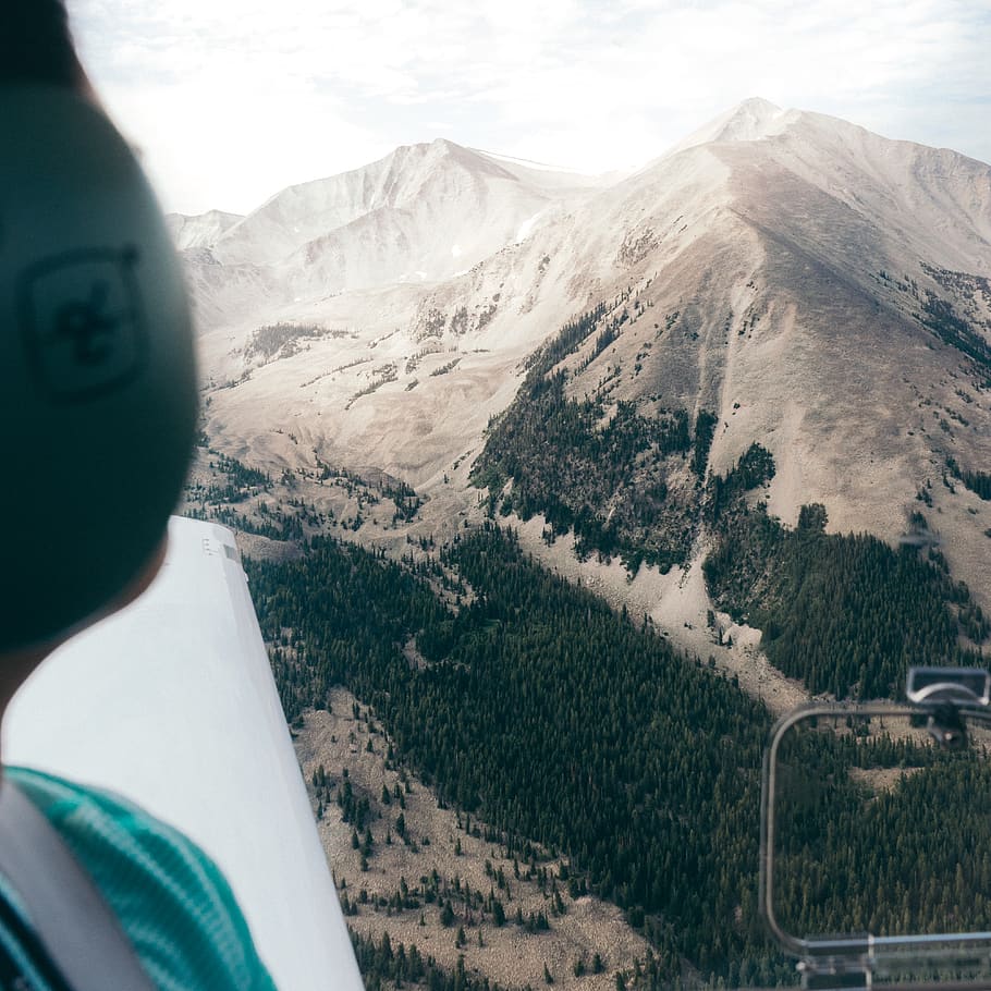 flight, plane, mountain, trees, forest, scenics - nature, beauty in nature HD wallpaper