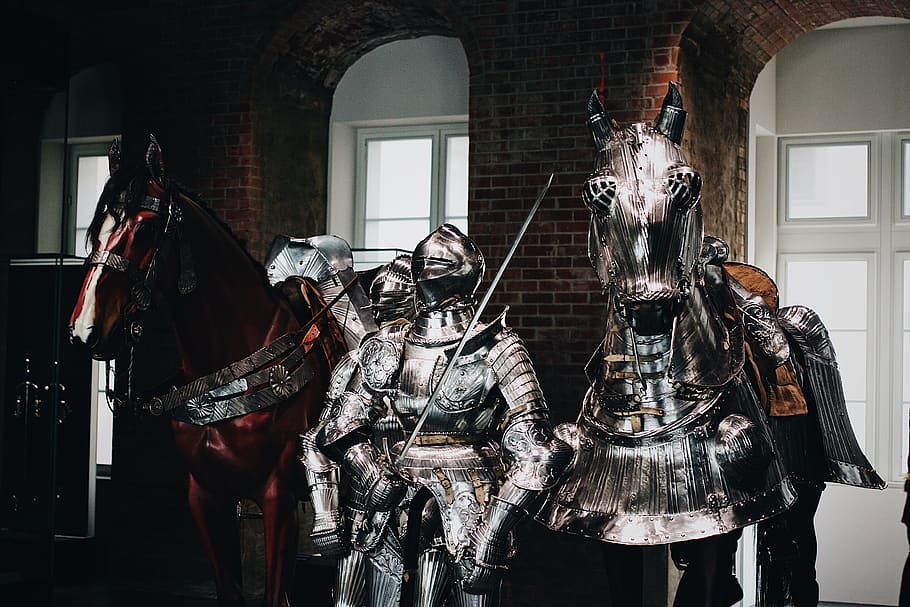 Medieval Armor, armed, close-up, costume, focus, gear, helmet, HD wallpaper