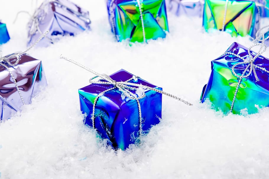 bow, box, snow, christmas, crate, gift, holiday, isolated, knot HD wallpaper
