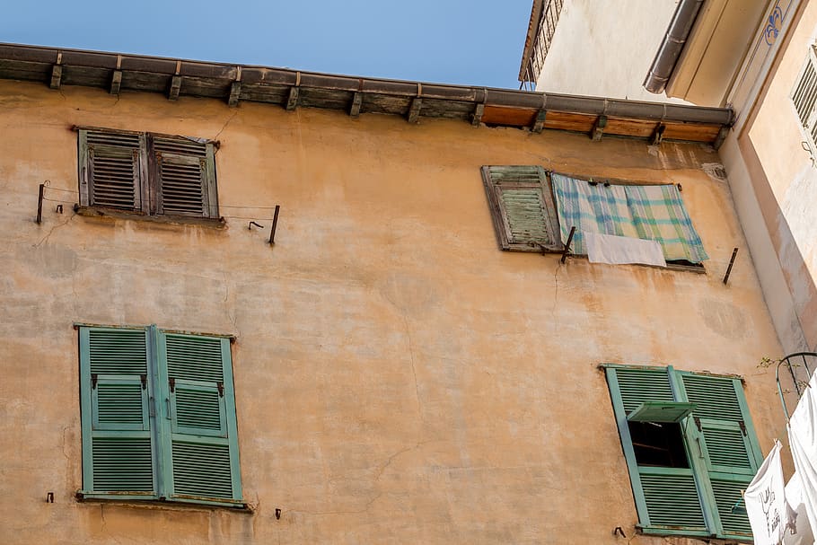 france, nice, structure, apartment, window, old, architecture HD wallpaper