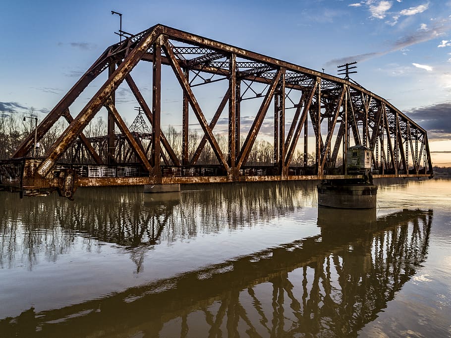 suspension bridge, water, sky, connection, transportation, built structure HD wallpaper