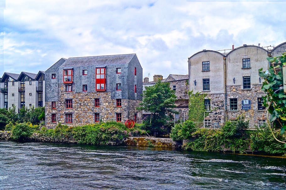 house, architecture, waters, building, summer, galway, ireland, HD wallpaper