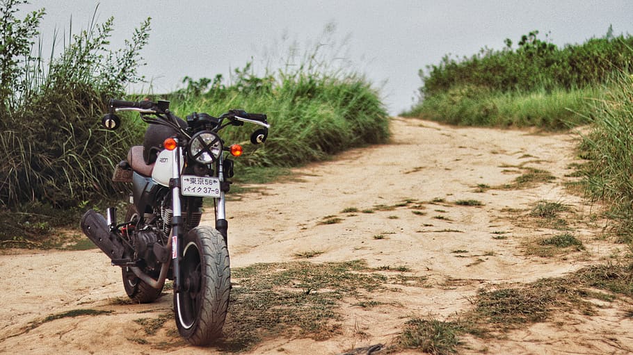 black motorcycle, transportation, mode of transportation, land HD wallpaper