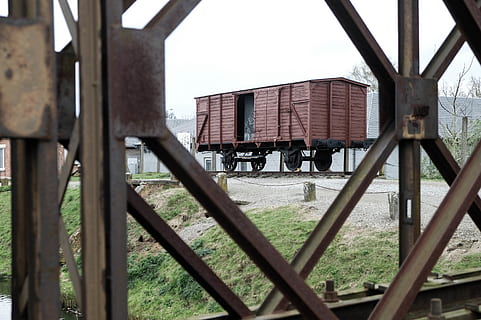 antwerp, breendonk, machine, wheel, train, shipping container HD wallpaper