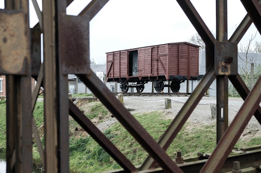 antwerp, breendonk, machine, wheel, train, shipping container HD wallpaper