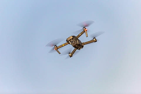 Flying Drone, camera, dji, mavic 2 pro, low angle view, sky, air vehicle HD wallpaper