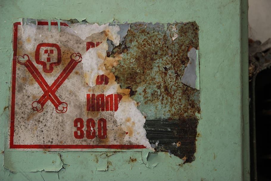 text, rust, germany, vogelsang, alphabet, poster, warning, broken HD wallpaper