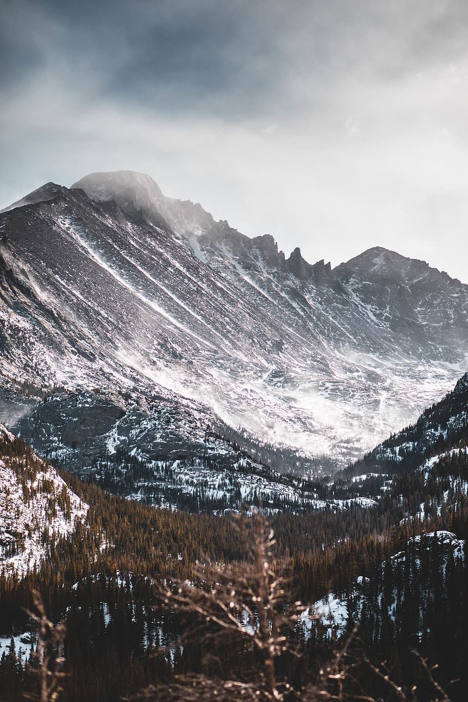 gray mountain view with fogs, outdoors, nature, mountain range HD wallpaper