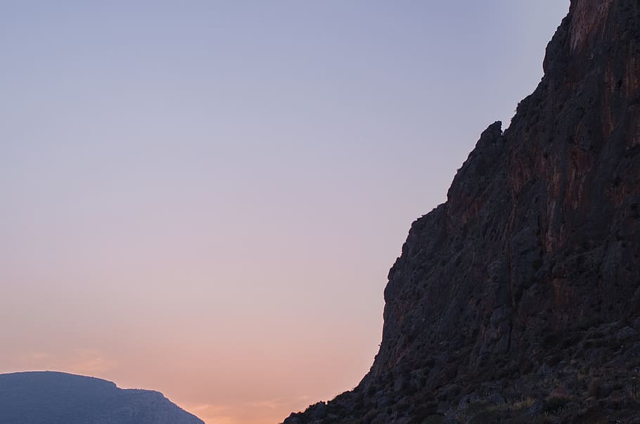 Mountain during Golden Hour, dawn, daylight, evening, hike, landscape HD wallpaper