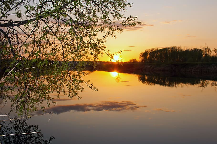 background, dawn, evening, landscape, nature, outdoor, peace HD wallpaper