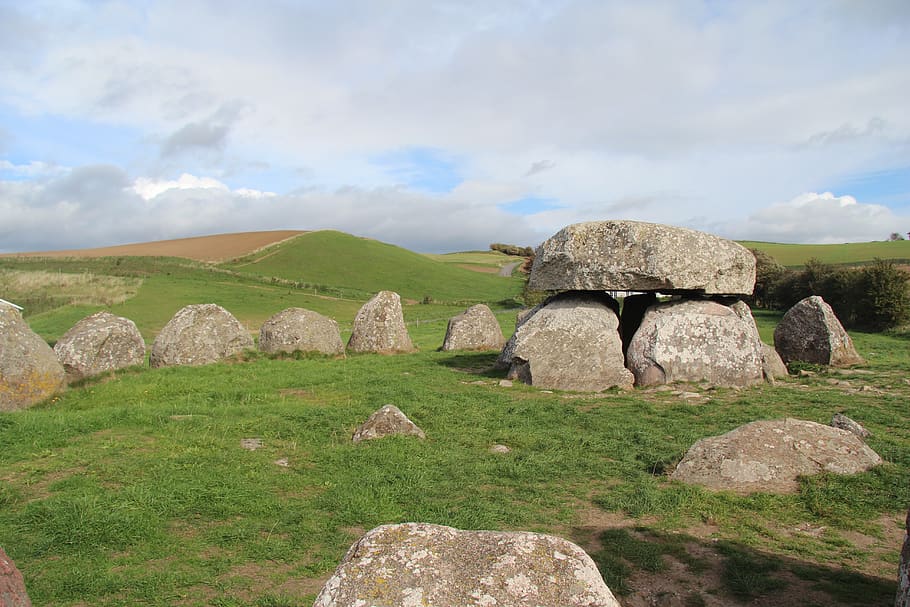 stones, archaeology, place of worship, ditch, burial mound, HD wallpaper