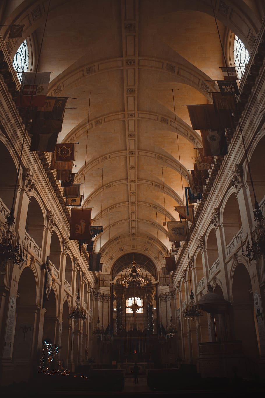 gray concrete cathedral interior, architecture, building, human HD wallpaper