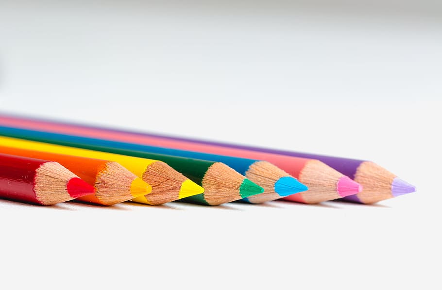 Colorful Pencil Crayons Photo, Backgrounds, Textures, Colourful HD wallpaper