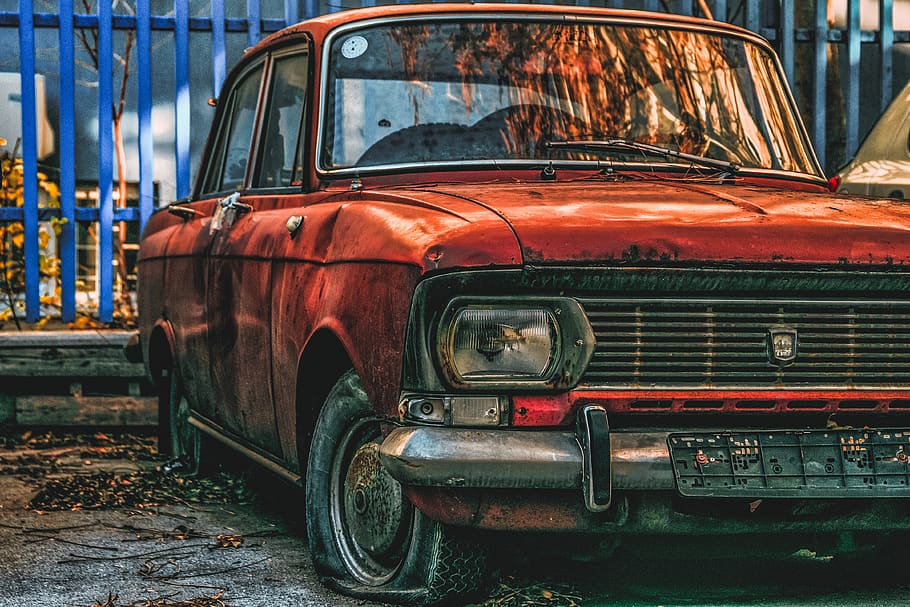 bulgaria, sofia, sofia center, red, car, rust, russia, retro, HD wallpaper