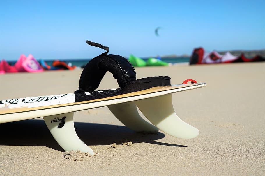 sun, surf, board, strap, sky, kite surf, wing, wood, sand, beach HD wallpaper
