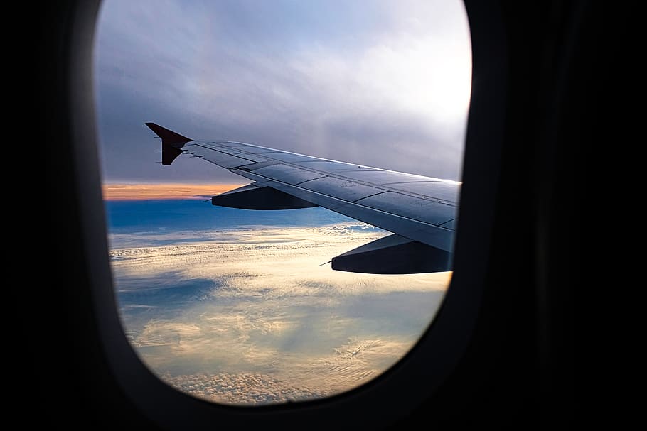 HD wallpaper: window, porthole, airplane, transportation, aircraft ...