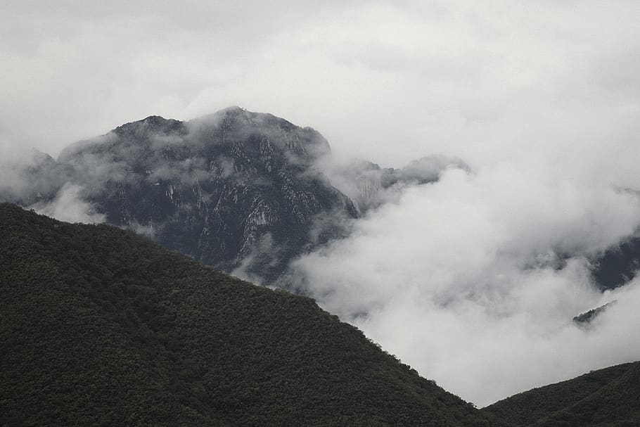 green mountain across clouds, beauty in nature, environment, scenics - nature HD wallpaper